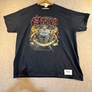 Saxon Thunderbolt World Tour 2018 Band T-Shirt‎ Mens XL Black Graphic Tee Metal